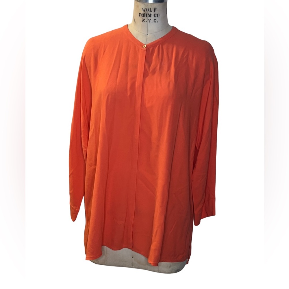 Eileen Fisher M women’s orange silk top